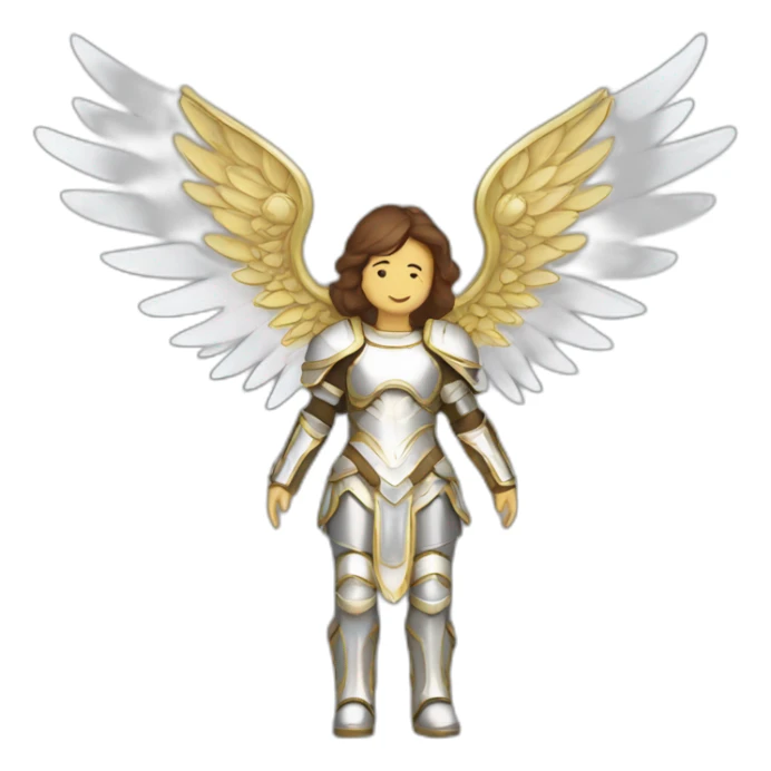 Female archangels armor wings halo sticker