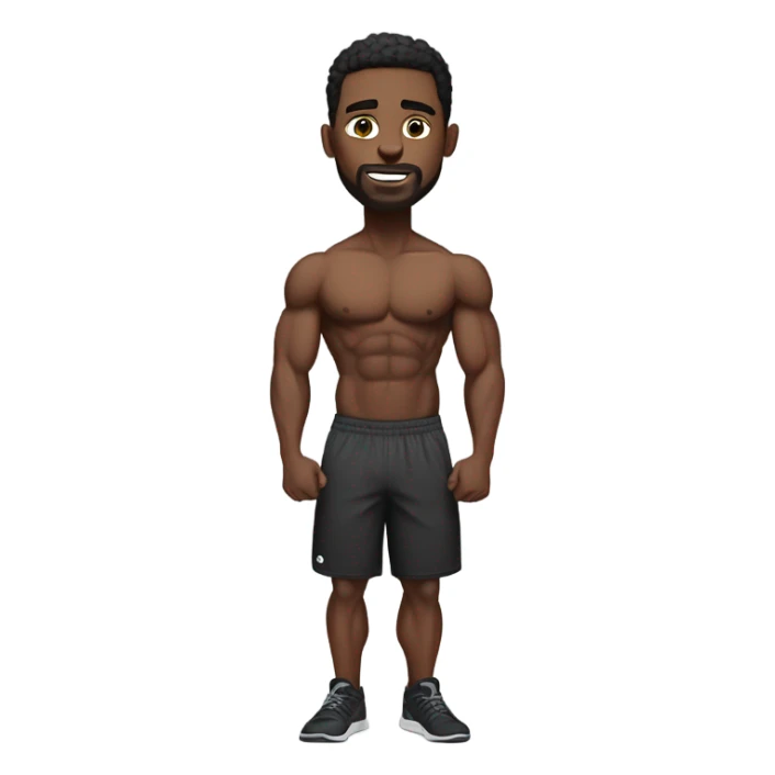 black male fitness trainer sticker