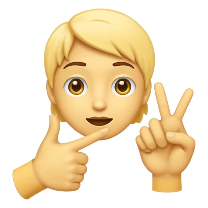 a yayayoyo style face and hand emoji pointing to question and answer  sticker