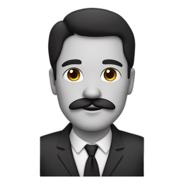 German man with black hair and a black square mustache  sticker