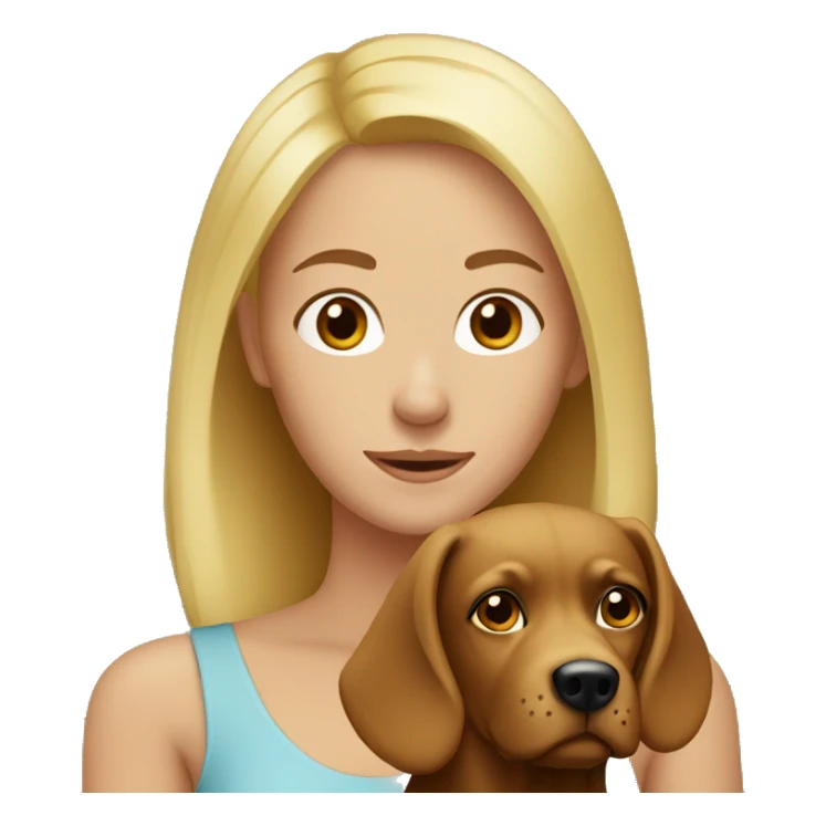 Blonde women with Brown dog sticker
