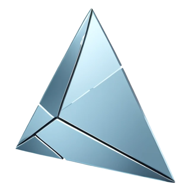 broken mirror shard emoji, sharp chrome edges, high contrast reflections, futuristic minimal 3D style, isolated on white sticker