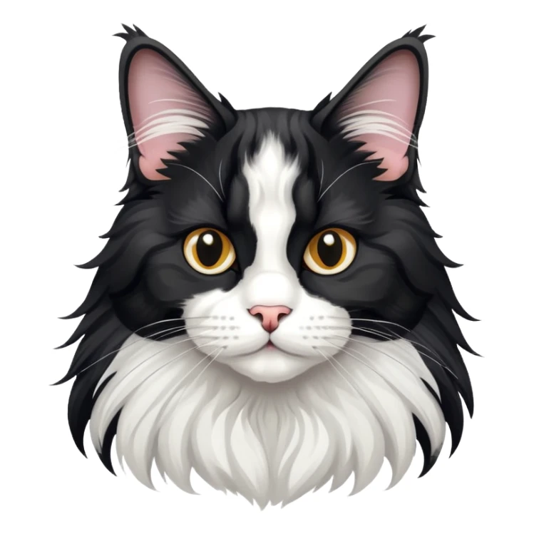 black and white tuxedo maine coon cat sticker
