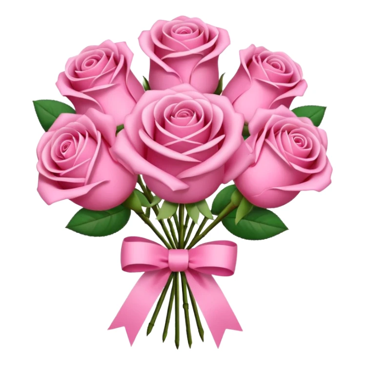 pink rose bouquet with pink ribbons  sticker