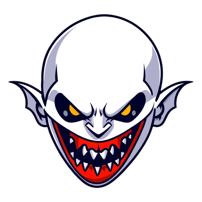 Scary vampire with long bloody fangs sticker