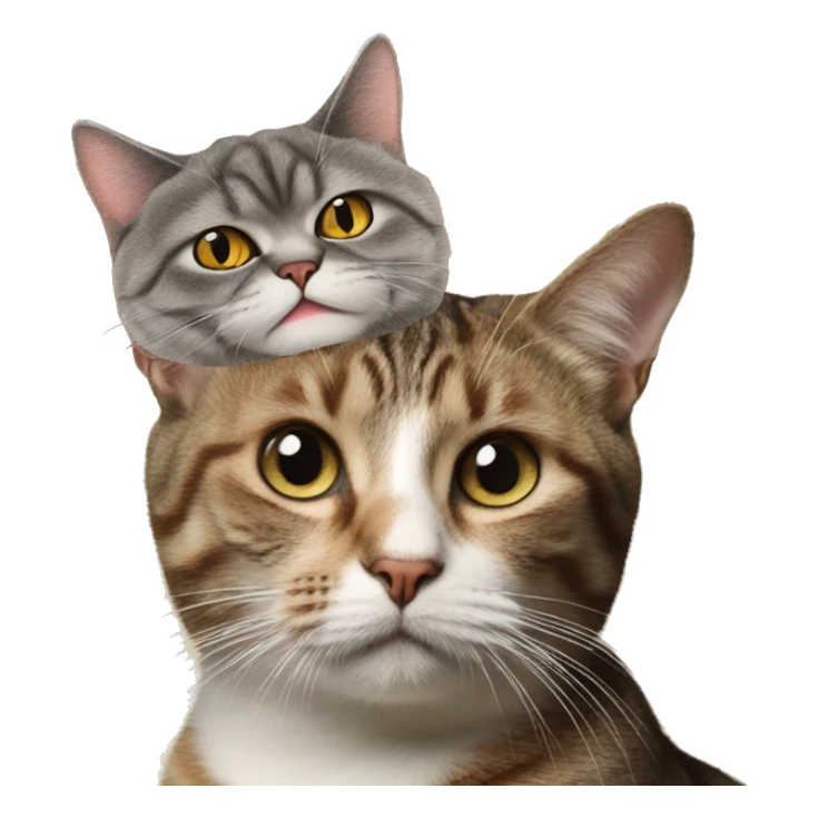 The cat is sitting on Mr. Bean's head sticker