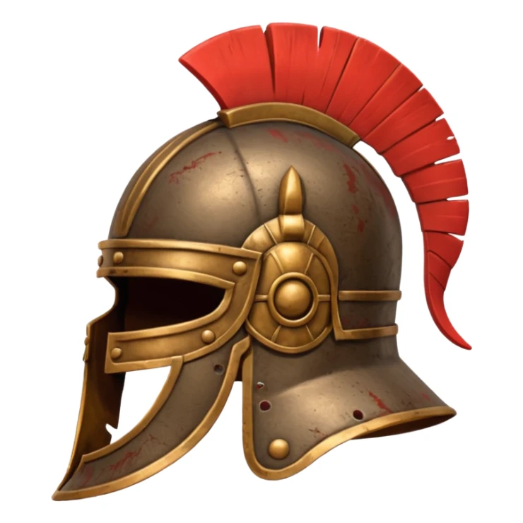 An emoji of an ancient Roman gladiator's helmet with a crest. sticker