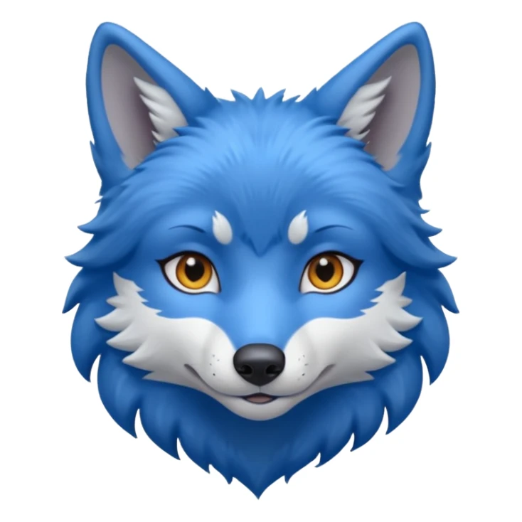A female feminine blue wolf  sticker