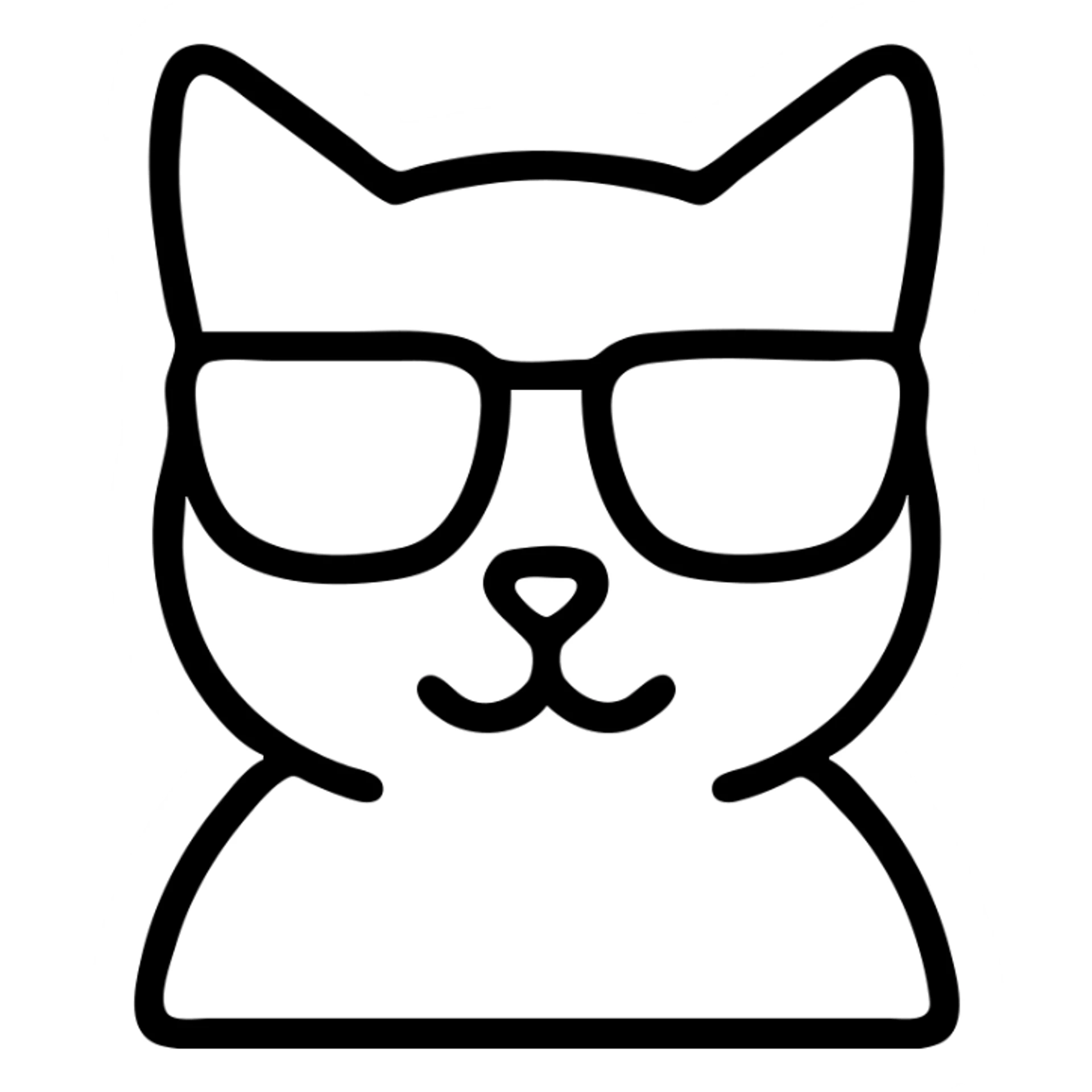 Cat wearing sunglasses, trendy and cool sticker