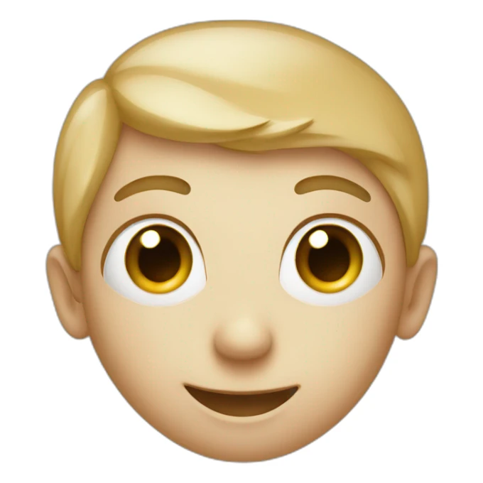 2 similar smiling face with small eyes. with one having an earing sticker