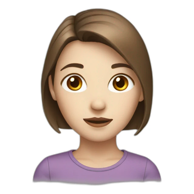 Girl with white skin and brown short hair sticker