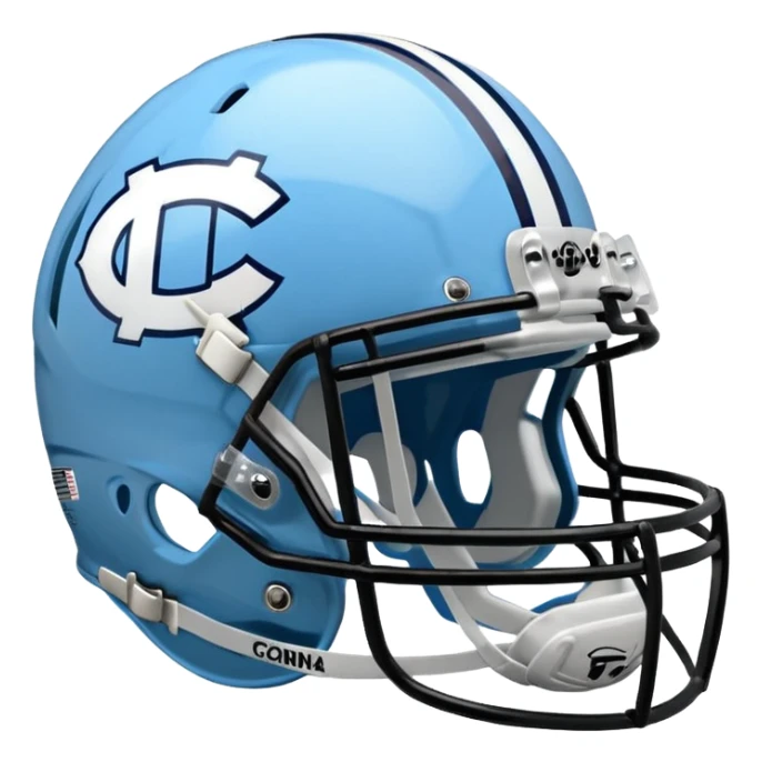College football player helmet in  Carolina Blue color  sticker