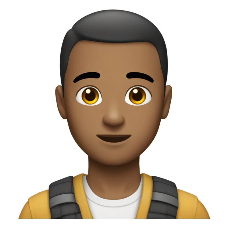 dark hair buzzcut, young male, white skin sticker