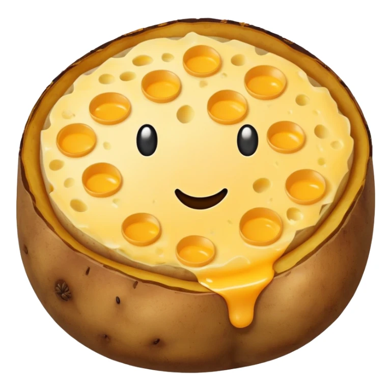 crispy potato round with cheese shavings and pepper sticker