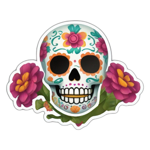 dia de los muertos sticker skull mexico sticker