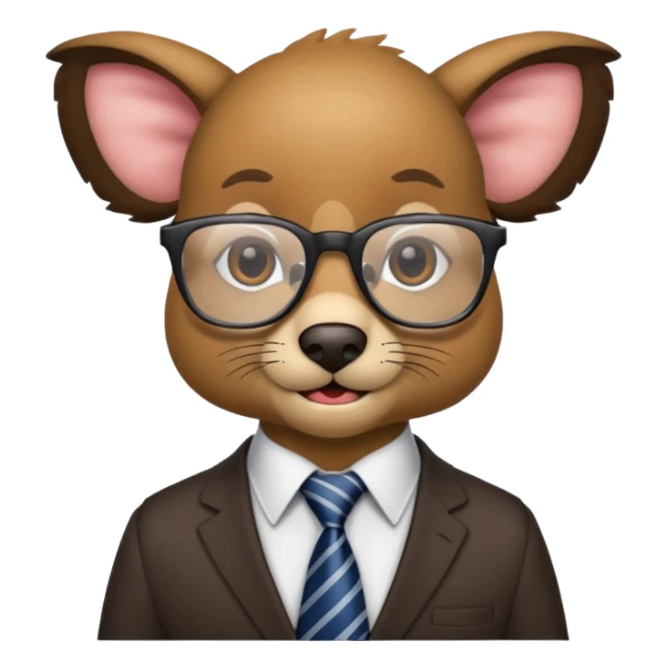 glasses animal with tie sticker