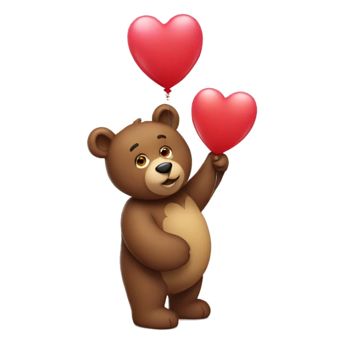 A bear holding a balloon that is in the shape of a heart.  sticker