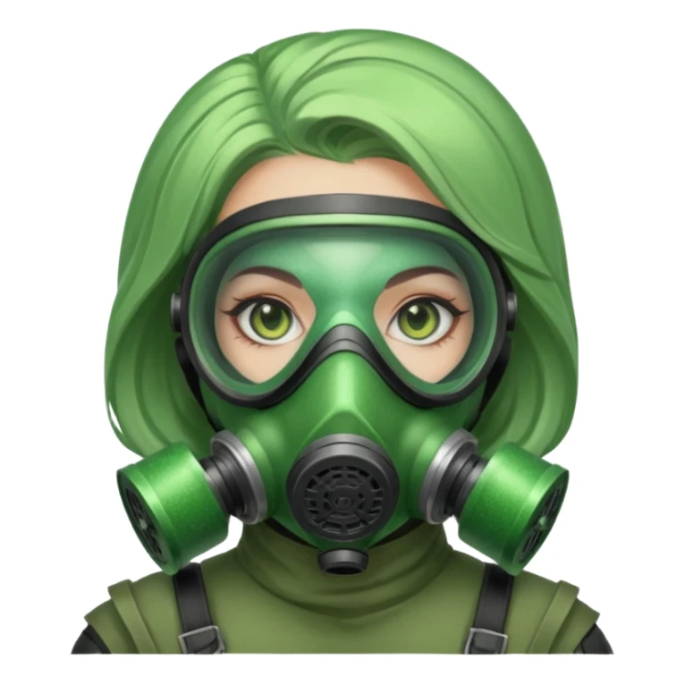 glitter green viper valorant female gas mask sticker