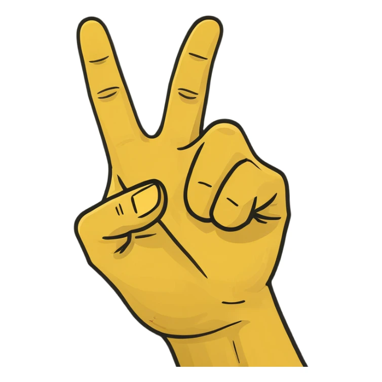 Yellow female hand making the letter L with index finger and thumb sticker