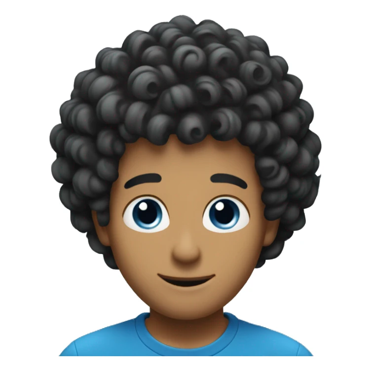 blue spiral in guy black affro hair sticker