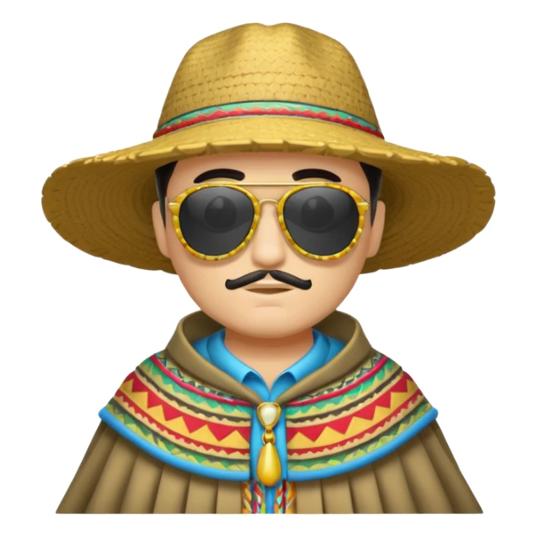 man with fashion pancho sunglasses sticker