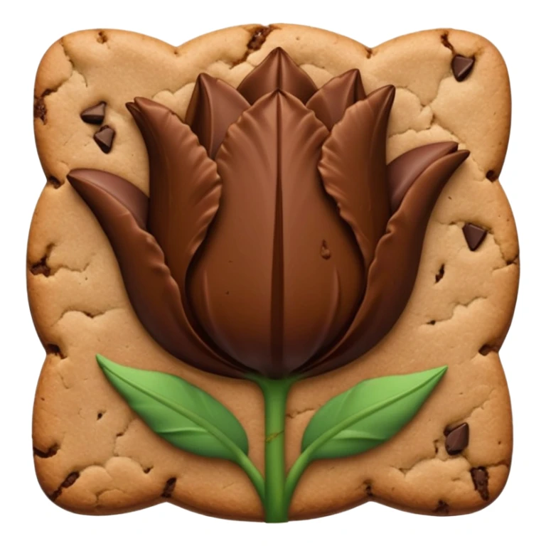 brown emojis of cookie, tulip, leaf, chocolate separately  sticker