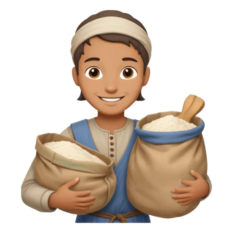 miller with flour sack in Medieval Villagers sticker