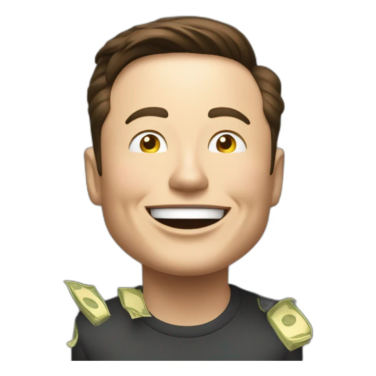 elon musk happy with money all body celebrate sticker