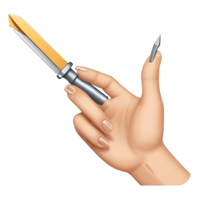 Razor blade lodged under a fingernail. sticker