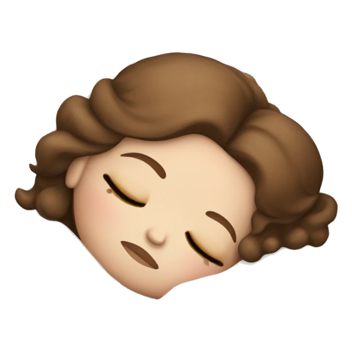 White girl with brown hair sleeping on Christmas  sticker