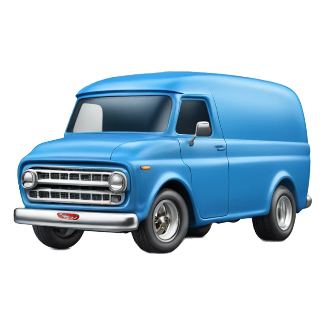 Side shot, Hot wheels, Hot rod, large panel van truck,1964 with exposed chrome exhaust pipes, blue, large wheels in back sticker