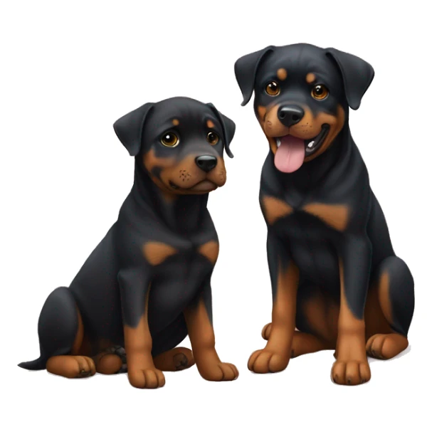 A Rottweiler and street dog baby sticker