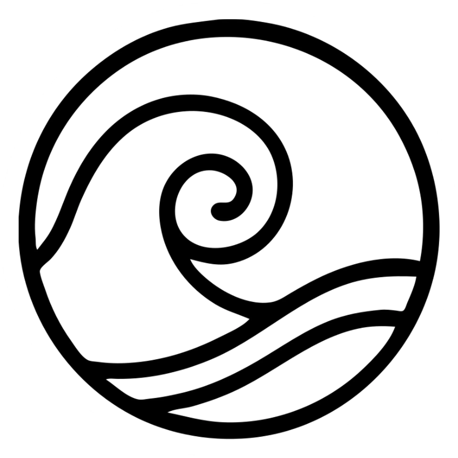 abstract swirl or wave icon symbolizing longing and nostalgia, minimalist style sticker