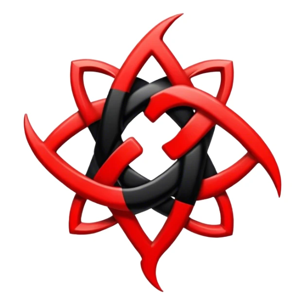 red and black chaos dark symbol sticker