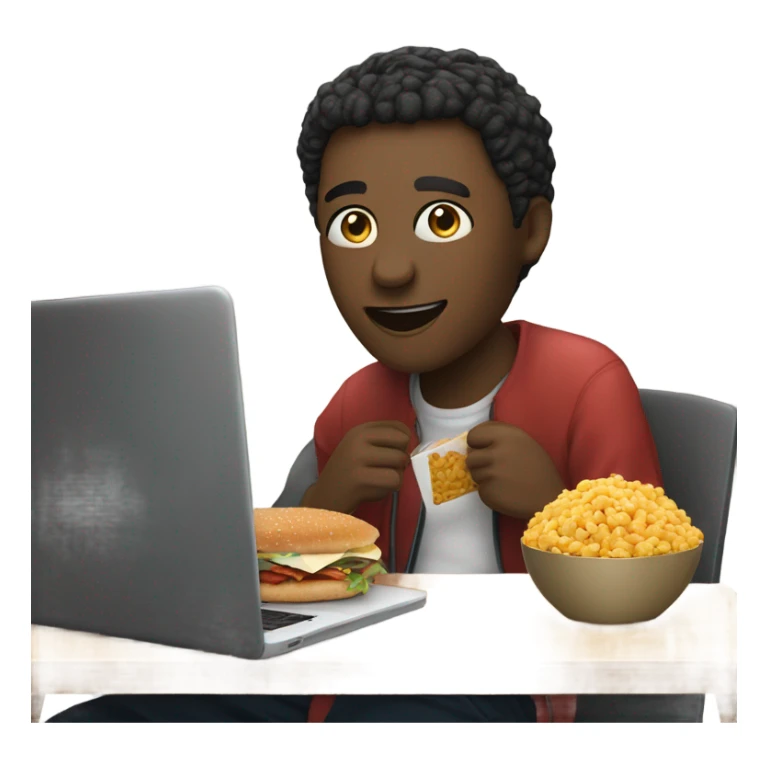 watching a movie on a laptop and having a delicious dinner on a plate next to it sticker
