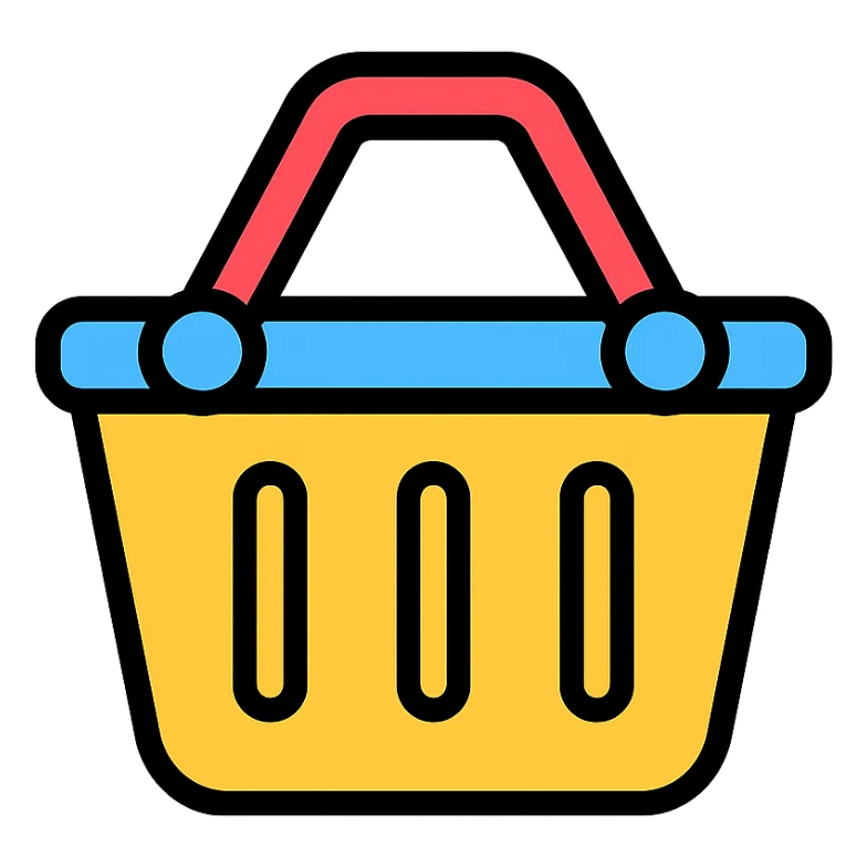 shopping basket sticker
