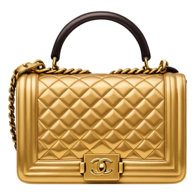 chanel le boy gold color bag sticker