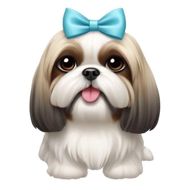 shih tzu dog wearing a coquette bow sticker