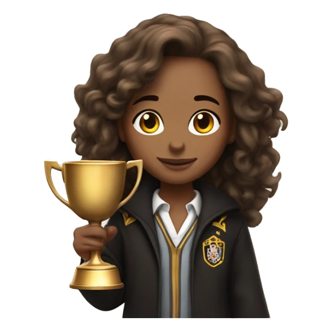 Hermione holds the winner's cup in her hand sticker