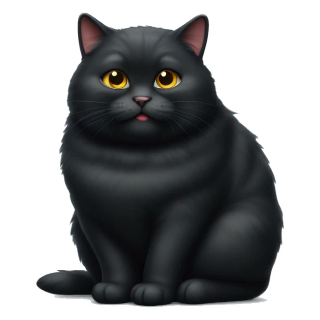 OBESE FAT FLUFFY BLACK CAT WITH A SMALL HEAD sticker