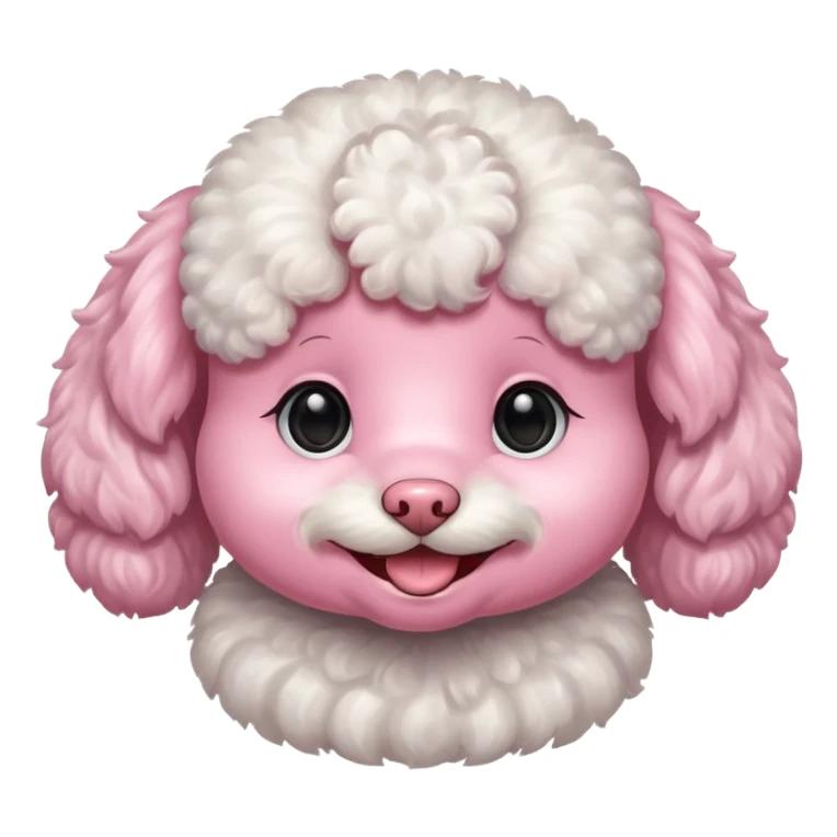 smile, baby white toy Poodle,only face  sticker