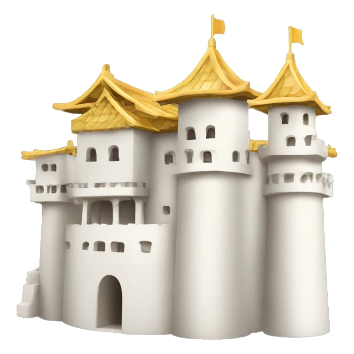 castillo japones en blanco y dorado sticker
