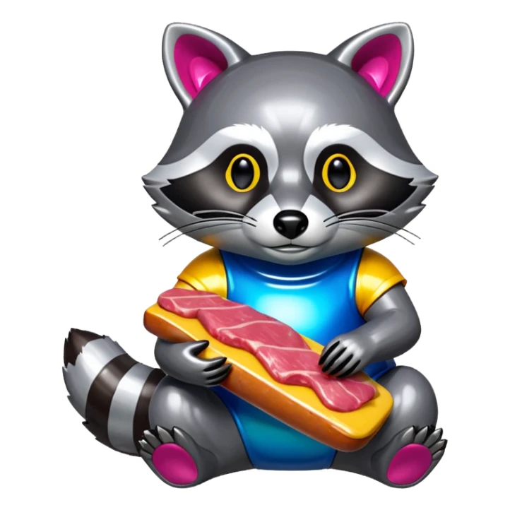  SPAM meat jeff koons style raccoon sculpture  sticker