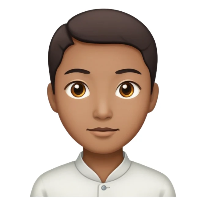 Person with Chinese appearance, darker skin tone, and narrow eyes, friendly expression sticker