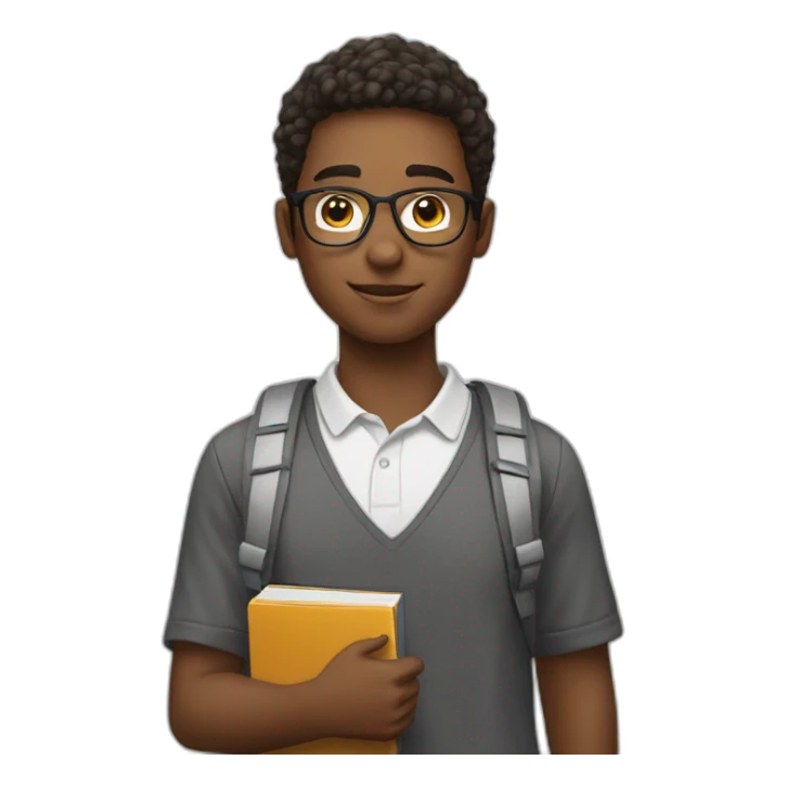 very smart teenager with book sticker