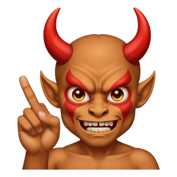 A demon with 2 hands and the hands are middle fingers sticker
