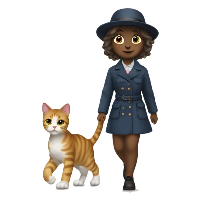 Britain’ cat walk with a girl  sticker