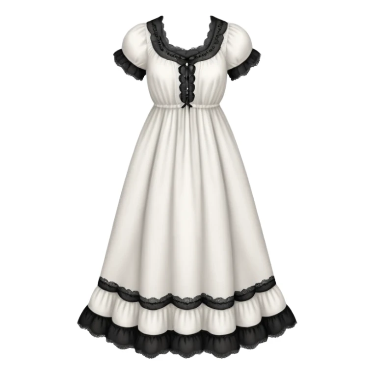 White victorian nightgown with black bugs  design  sticker