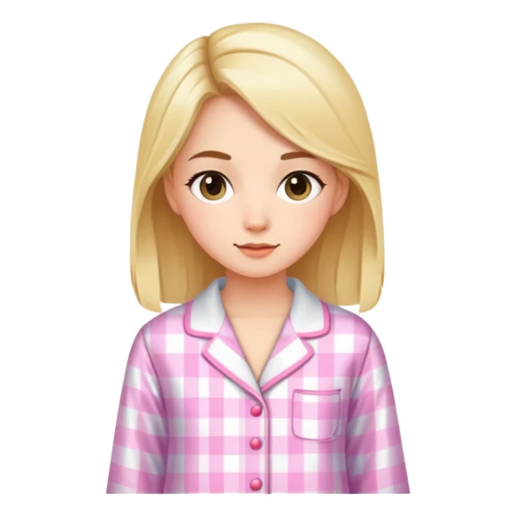 A girl wearing cute preppy PJs sticker