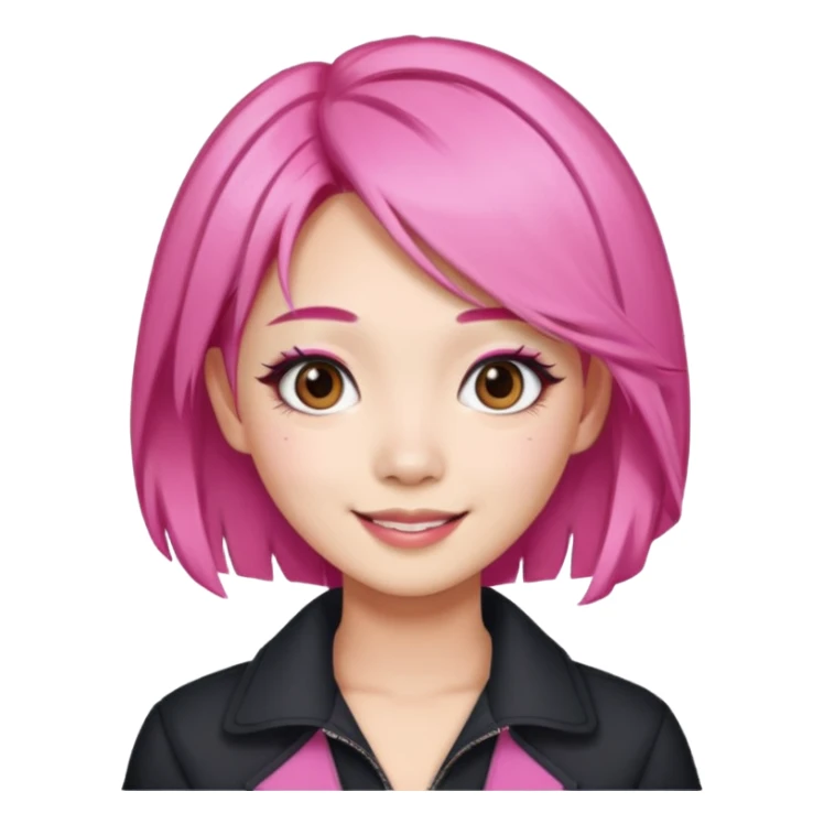 asian influencer pink hair selfie sticker